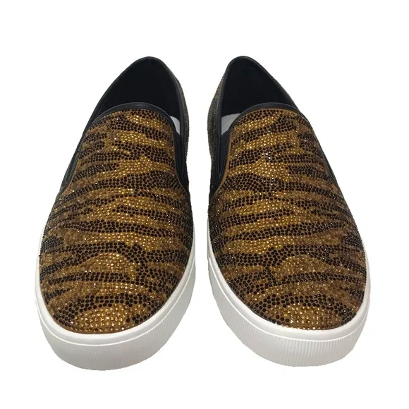 Men’s Aldo “Tiger Striped” slip-ons. Size 10. The Tice today with some cool rhinestone pants and shill shoes main image 4